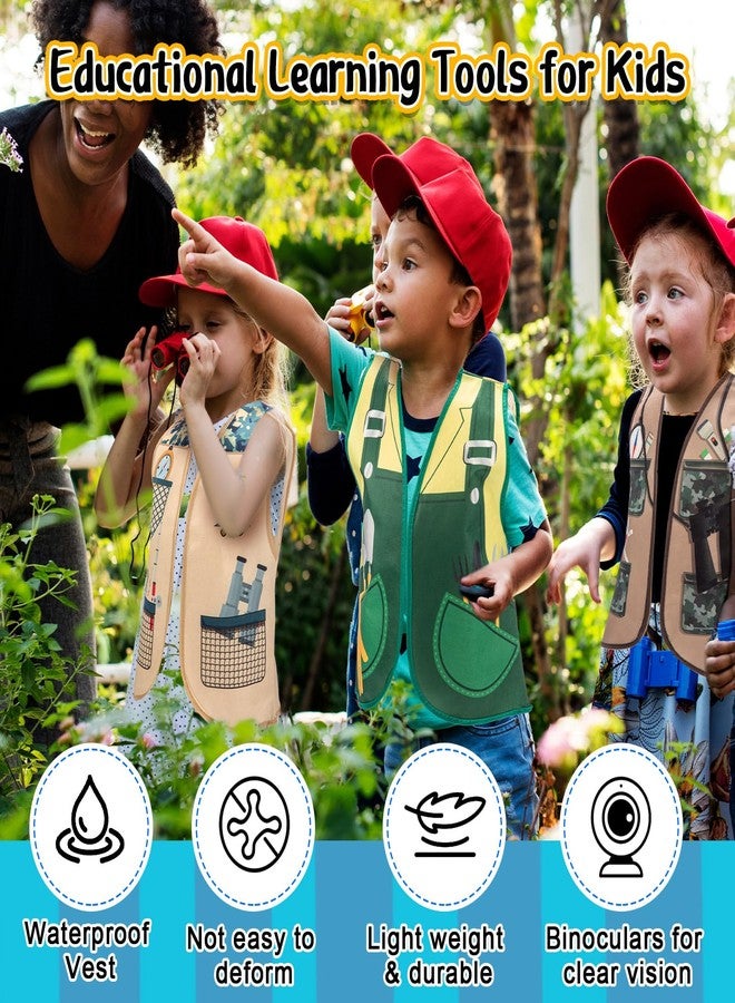 Cozypower 36 Pcs Kids Community Helper Dress Up Vest Career Costumes Toddler Girls Boys Career Day Costumes Cosplay for Pretend Play Doctor Police Fireman Car Racer Cowboy Farmers Worker - Image 5